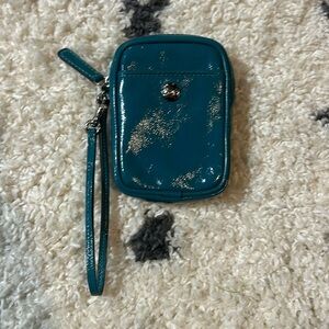 Coach Deep Teal Patent Leather Wristlet | Authentic Early 2000s